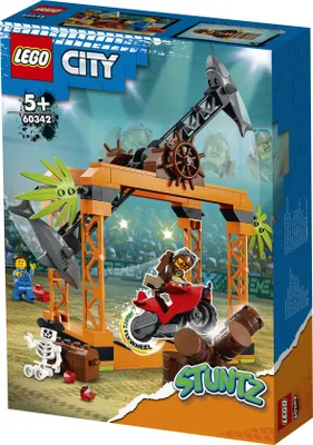 Produktbild von LEGO 60342 City Stuntz Haiangriff-Challenge Set, inkl. Motorrad und Stunt Racer Minifigur, Action-Spielzeug für Kinder ab 5 Jahre