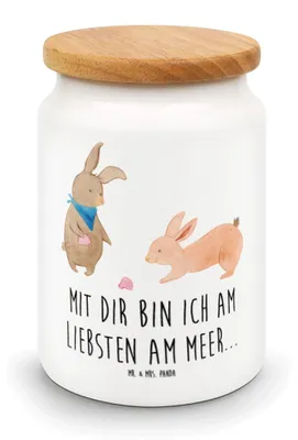 Produktbild von Mr. & Mrs. Panda Kaffeedose Hasen Muschel - Weiß - Geschenk, Strand, müslidose, Papa, Best Friends, Keksdose, Beste Freundin, aufbewahrungsbehälter, Muscheln, behälter