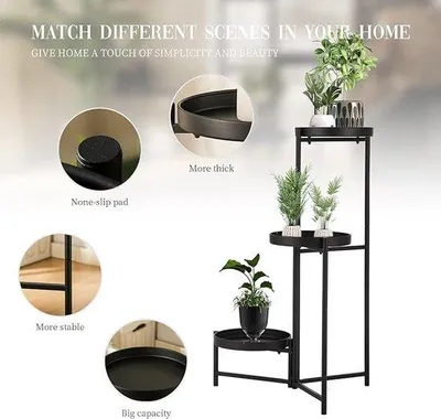 Produktbild von Famanu Pflanzenstand 51 x 51 x 84 cm - multifunktionales Pflanzenregal