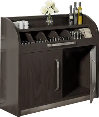 Produktbild von LEA | Besteckschrank | B110cm x H105 | Wenge-Schwarz | 2xTür | Holz Kellnerstation Schrank Kommode Servier Gastro