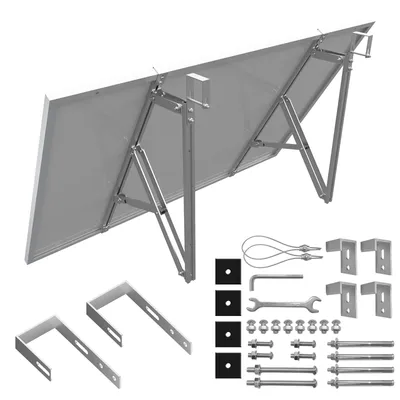 Productafbeelding van Houders voor balkoninstallaties met haak voor leuning, verstelbare montage voor zonnepanelen op balkon/leuning, verstelbare hoek van 10° tot 40° (voor 1 paneel - balkon/leuning)