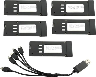 Produktbild von E58 3.7V 500mAH Batterieersatzteile zum Falten 4-Achsen-UAV 1 Ladekabel & 5