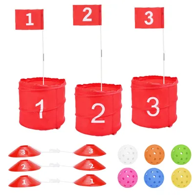 3-Loch Eimer Golfspielset – Hinterhof-Golf für Erwachsene & Kinder