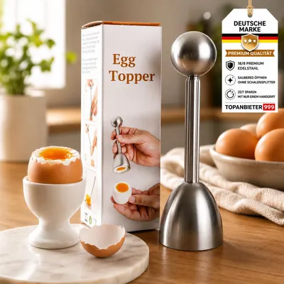 Produktbild von Eierköpfer Edelstahl 18/8 Eierschneider Eieröffner mit Federmechanismus für Frühstückseier spülmaschinengeeignet