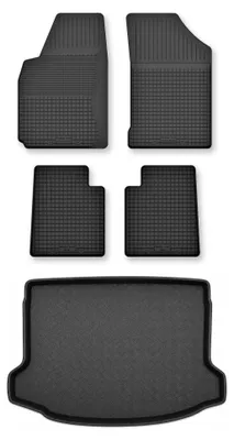Image de Tapis en caoutchouc + bac de coffre pour Citroen Xsara 1997-2000 (hayon) – 5 pièces, noirs, semi-universel, adapté