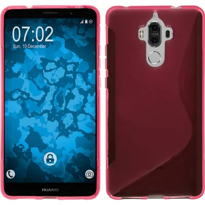 Produktbild von PhoneNatic Case kompatibel mit Huawei Mate 9 - pink Silikon Hülle S-Style + 2 Schutzfolien