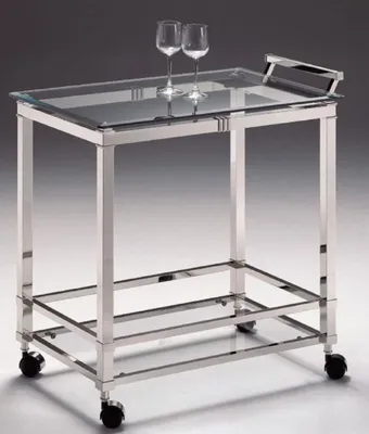 Produktbild von Casa Padrino Luxus Servierwagen Silber 74 x 49 x H. 78 cm - Hotel Restaurant Gastronomie Trolley - Luxus Accessoires