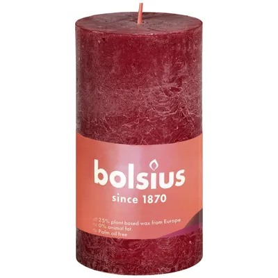 Produktbild von BOLSIUS Stumpenkerze Rustiko Shine 10x5cm samtrot