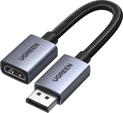 Produktbild von UGREEN DisplayPort-Stecker auf HDMI-Buchse 4K-Adapterkabel, 20 cm - 2 Stück