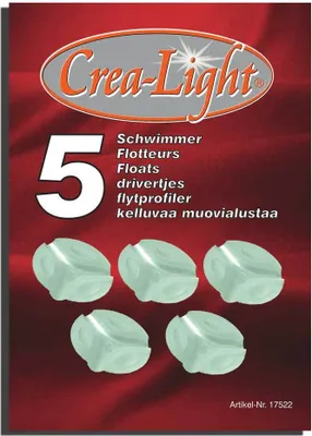Produktbild von Crea-Light Schwimmlichter Set 5 Schwimmer mit 1 Meter Docht