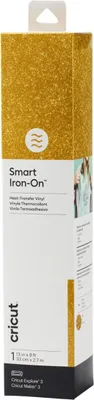Produktbild von Cricut Smart Iron-On, Hitzebeständige Vinylrolle, Gold, Einfarbig, Glitter, 330 mm, 2700 mm