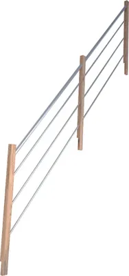 Zdjęcie produktu dla Model balustrady schodowej Rhodos Prosty dąb-drewno-stal nierdzewna-prawo