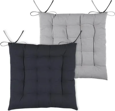 Produktbild von STOF | Sitzkissen - Sitzauflage - DUO - 40x40 cm - Anthrazit & Grau - Zweifarbiger Kissenbezug - Hochwertige Baumwolle - 1 Stück