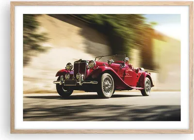Produktbild von Gerahmtes Poster - Rahmen in heller Eiche - Mg Rot Auto - 70x50 cm - Wand Bild - Wanddeko - Wandbilder - Kunstposter - Wandposter - Bilderrahmen - Bilder - Kunstdruck - Wandbild - P2NAA70x50-4364
