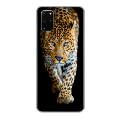 Produktbild von MuchoWow® Handyhülle Schutzhülle Hülle für Samsung Galaxy S20 Plus Leopard - Tiere - Porträt - Wildtiere - Schwarz Silikon Softcase Handy Hülle - Hartschale