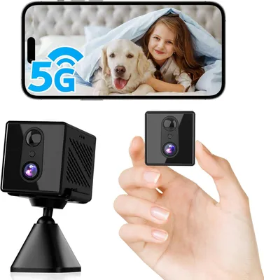 Produktbild von Mini Kamera, 4K HD 5G WiFi Überwachungskamera Innen, Kamera Überwachung Innen, er Cloud-Speicher, Lange Standby Akku Kamera, Bewegungsmelder
