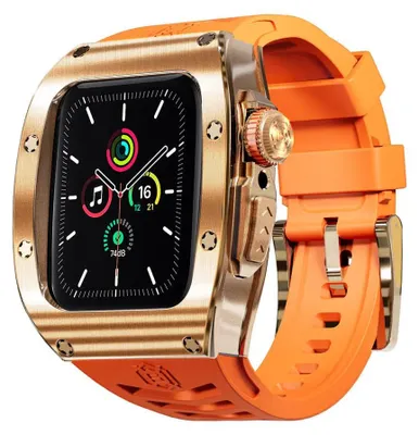 Produktbild von ROZBALENE ShellBox Wasserdichtes Schutzhülle IP68 mit Armband – Apple Watch 7 / 8 / 9 (45 mm) – Roségold