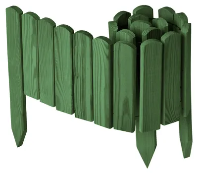 Produktbild von Garronda Beeteinfassung Holz Rollzaun Gartenzaun imprägniert Flexibler Rollborder Rasenkante Länge: 100 cm (Dunkelgrün, Höhe: 20 cm)