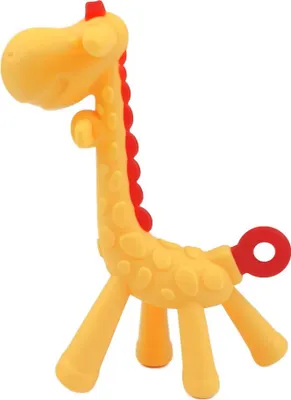 Produktbild von Silikon-Beißring Giraffe gelb und rot / Bocioland