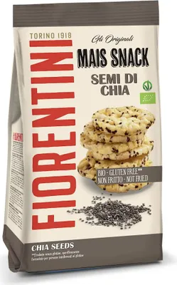 KRĄŻKI KUKURYDZIANE Z CHIA BEZGLUTENOWE BIO 50 g - FIORENTINI
