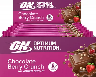 Produktbild von Optimum Nutrition Crunchy Protein Bar (12x55g) Chocolate Berry Crunch - Riegel - Protein-Riegel