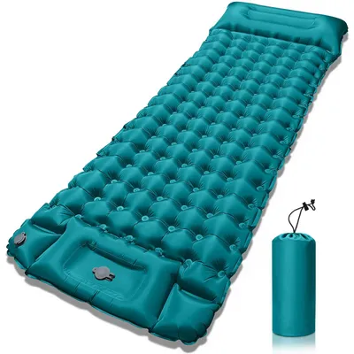 Imagen del producto de Colchón inflable para camping, impermeable, con bomba de pie y almohada, ultraligero, ideal para acampar
