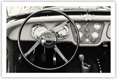 Produktbild von Poster - Poster ohne Rahmen - Lenkrad Auto Vintage - 91,5x61 cm - Wand Bild - Wanddeko - Wandbilder - Kunstposter - Wandposter - Bilder - Kunstdruck - Wanddekoration - Wandbild - P2XAA91x61-4853
