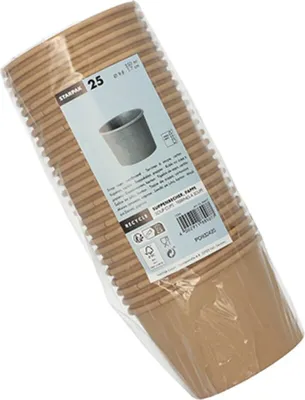 Produktbild von 25 Suppenbecher mit Deckel , Schalen Pappe rund 350 ml Ø 9,8 cm · 7 cm braun
