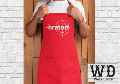 Produktbild von Kochschürze Grillschürze Bratort Rot Weiß