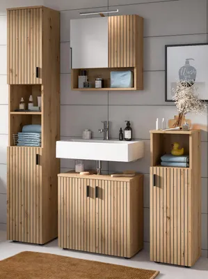 Produktbild von Badmﾔbel Set 4-teilig "Livia" in Artisan Eiche Badkombination 150 x 192 cm