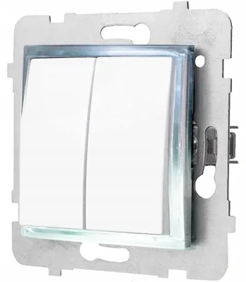 Image de Ospel Aria Interrupteur Double LED Blanc Sans Cadre