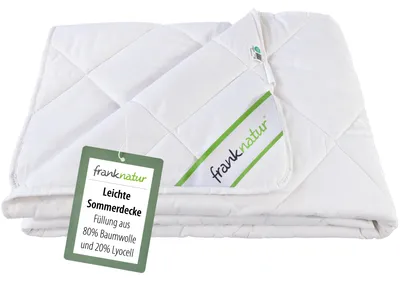 Produktbild von franknatur Sommerdecke 135x200 Bettdecke Sommer Füllung 80% Baumwolle und 20% Lyocell Lyocell waschbar