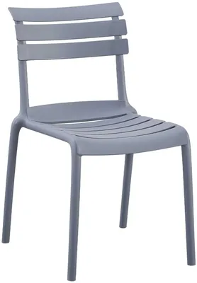 Produktbild von CLP Gartenstuhl Kebren stapelbar wetterfest UV-beständig bis 150 kg ohne Armlehnen grau