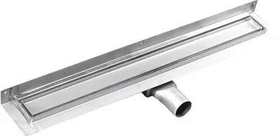 Immagine prodotto di Gelco Manus - Canalina doccia PIASTRA in acciaio inox con griglia per piastrelle, montaggio a parete, 850x112x55 mm GMP94