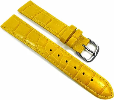 Produktbild von Louisiana Print Ersatzband Uhrenarmband Kalbsleder Gelb 21767S, Stegbreite:22mm