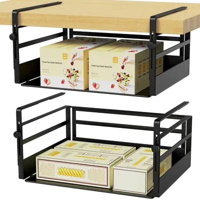 2er-Set Hängende Metallkörbe für Regale, Organizer, schwarz