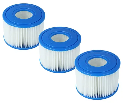 Produktbild von vhbw 3x Filterkartusche Typ S1 kompatibel mit Intex PureSpa 28403E, 28443E, 28423E, 28453E, 28413E, 28407E, 28421E Pool - Ersatzfilter Blau Weiß