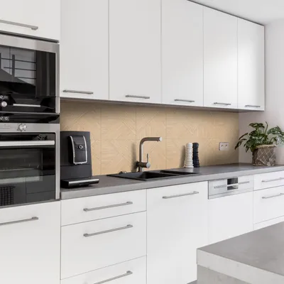 Produktbild von Dedeco Küchenrückwand Motiv: Holz V9, 5mm Hartschaum Kunststoffplatte PVC als Spritzschutz Küchenwand Wandschutz wasserfest, inkl. UV-Lack glänzend, alle Untergründe, 240 x 60 cm