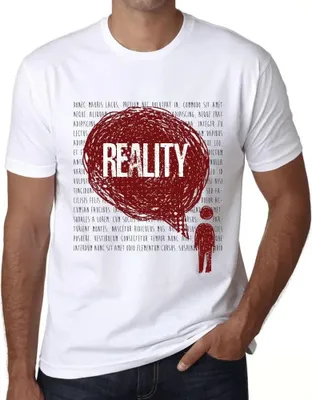 Produktbild von Herren Grafik T-Shirt Gedanken Realität – Thoughts Reality – Öko-Verantwortlich Vintage Jahrgang Kurzarm Lustige Druck Geburtstag Geschenk Mann