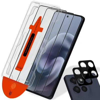 Zdjęcie produktu dla 2-pak Motorola G86 Power Szkło ochronne na ekran & 2-pak ochrona obiektywu - Szkło hartowane | [Automatyczna instalacja] - Bez bąbelków