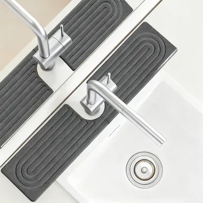 Imagen del producto de Alfombrilla absorbente en forma de U, fabricada con tierra de diatomeas, de 40 x 10 cm, ideal para la cocina y el baño