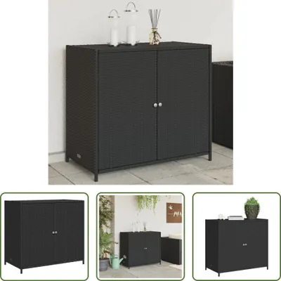 Obrázek produktu pro The Living Store Zahradní skříňka černá 83x45x76 cm Poly ratan