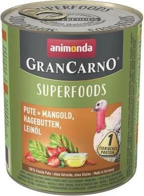 Produktbild von animonda GranCarno 82442, Adult, jede Rasse, Türkei, Hagebutte, 800 g, Zuckerfrei, Ohne Soja