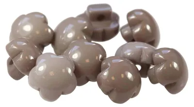 10 x Kinderknopf Blume Motivknopf 1-Loch, 11mm, grau