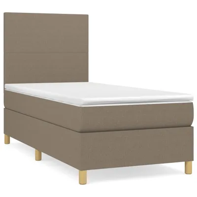 Produktbild von vidaXL Boxspringbett mit Matratze Taupe 90x200 cm Stoff