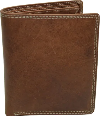 Produktbild von flevado Herrengeldbörse Brieftasche Echt Leder RFID Schutz 10 Kartenfächer Riegelverschluss Hochformat (braun)