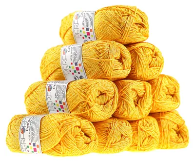 10 x 50g Strickgarn Wolle Cotton Symbiosis  #182 gelb