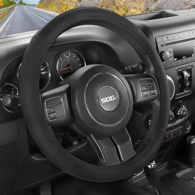 Produktbild von Lenkradbezug Auto Mikrofaserleder Schwarz Große Größe 39,5-41 cm