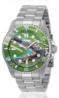 Obrázok produktu pre Invicta Pro Diver 51059 Pánske hodinky - Quartz strojček - Nerezová oceľ so zeleným ciferníkom - 43 mm - Summerville