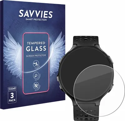 Produktbild von 3x Savvies Schutzglas für Garmin Forerunner 235 Displayschutz 9H Glas klar transparent